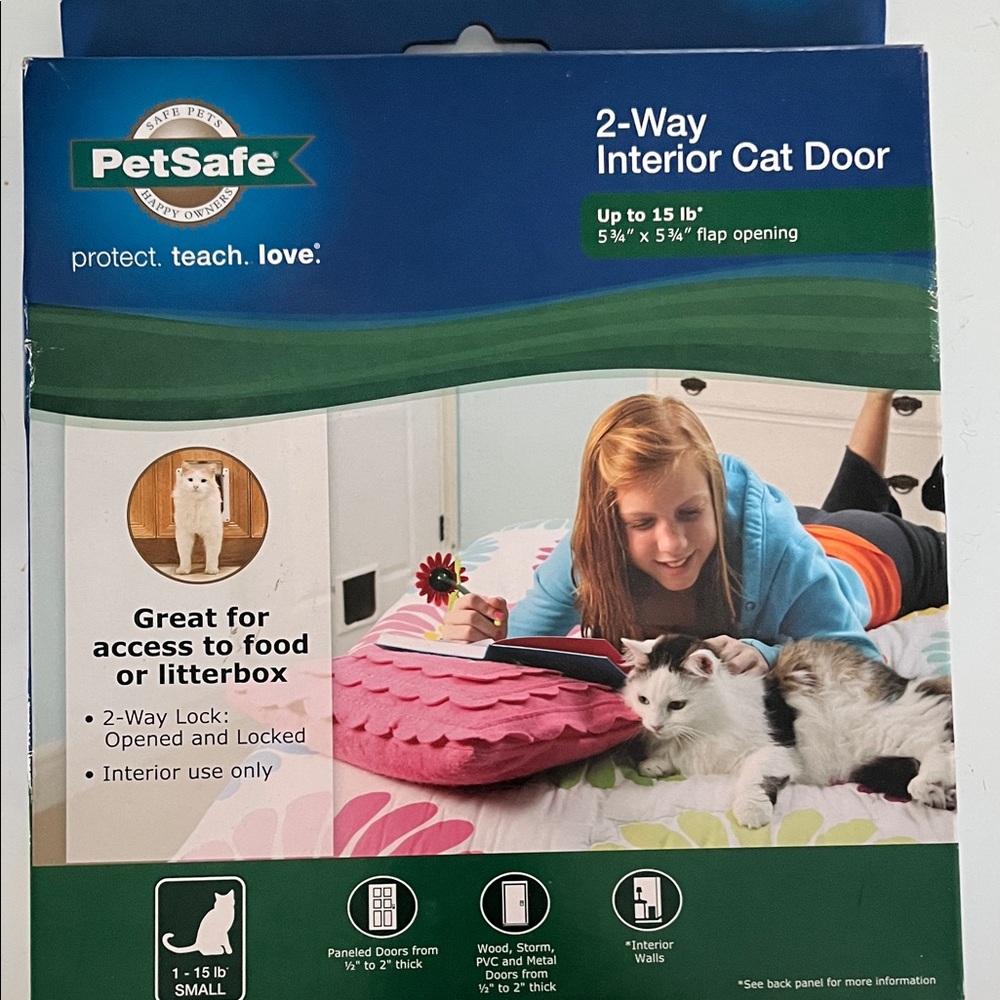 PetSafe 2-Way Interior Cat Door with White Frame